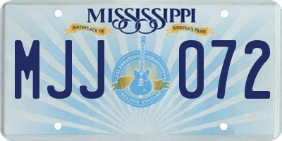 MS license plate MJJ072