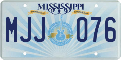 MS license plate MJJ076