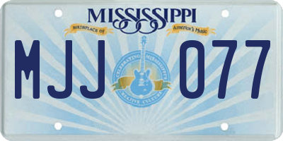 MS license plate MJJ077
