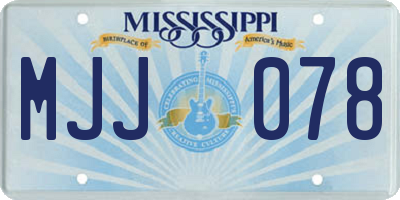 MS license plate MJJ078