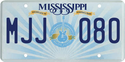 MS license plate MJJ080
