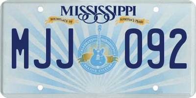 MS license plate MJJ092
