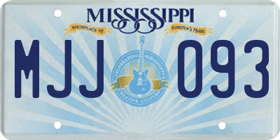 MS license plate MJJ093