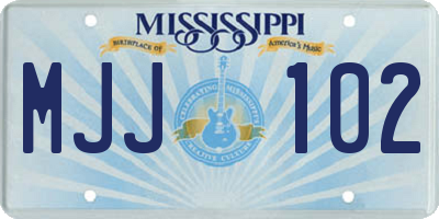 MS license plate MJJ102