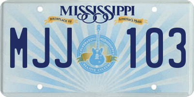 MS license plate MJJ103