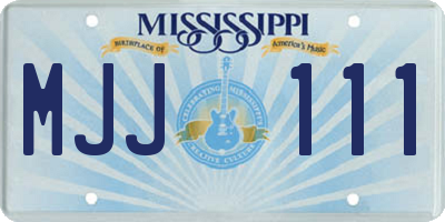 MS license plate MJJ111