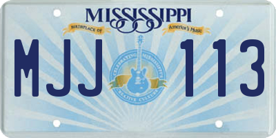 MS license plate MJJ113
