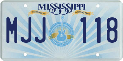 MS license plate MJJ118