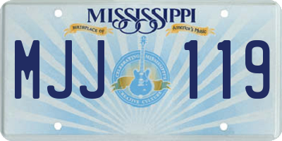 MS license plate MJJ119