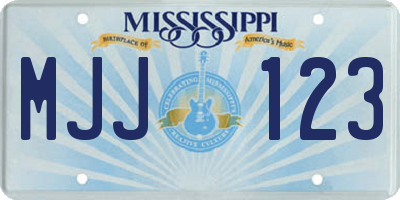 MS license plate MJJ123