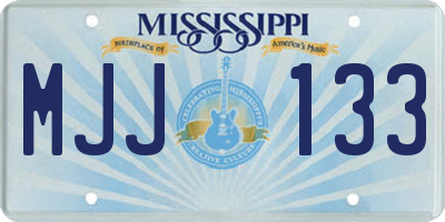 MS license plate MJJ133