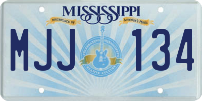 MS license plate MJJ134