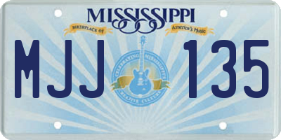 MS license plate MJJ135