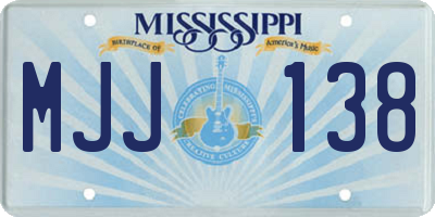 MS license plate MJJ138