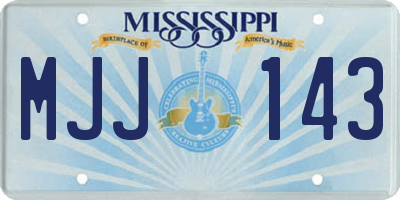 MS license plate MJJ143