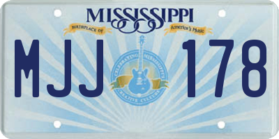 MS license plate MJJ178