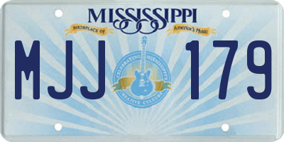 MS license plate MJJ179