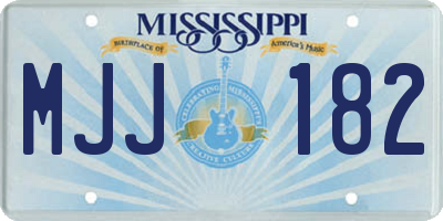 MS license plate MJJ182