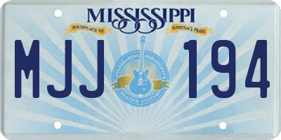 MS license plate MJJ194