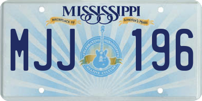 MS license plate MJJ196