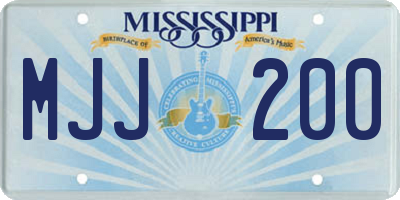 MS license plate MJJ200