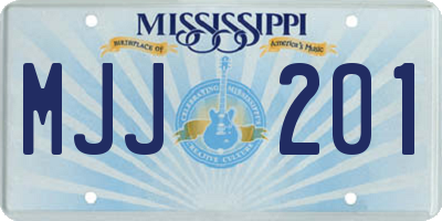 MS license plate MJJ201