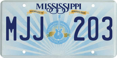 MS license plate MJJ203
