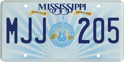 MS license plate MJJ205