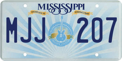 MS license plate MJJ207