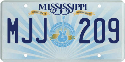 MS license plate MJJ209