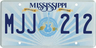 MS license plate MJJ212