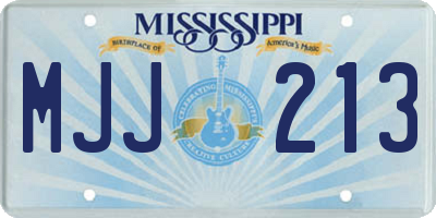 MS license plate MJJ213