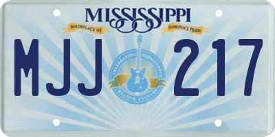 MS license plate MJJ217