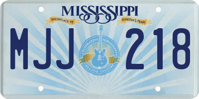 MS license plate MJJ218