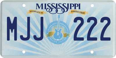 MS license plate MJJ222