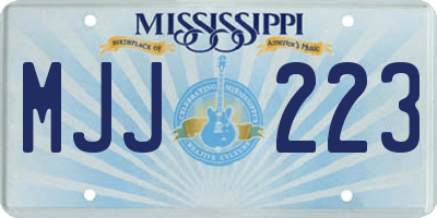 MS license plate MJJ223