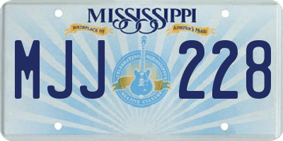 MS license plate MJJ228