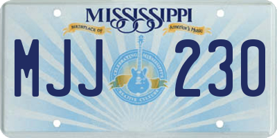 MS license plate MJJ230