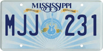 MS license plate MJJ231
