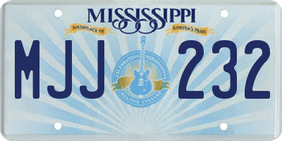 MS license plate MJJ232