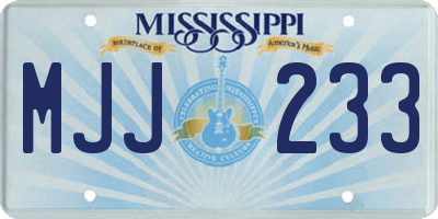 MS license plate MJJ233
