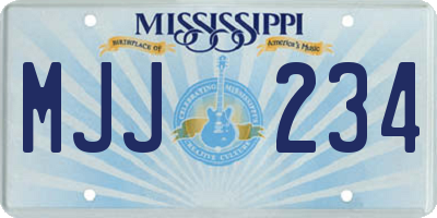 MS license plate MJJ234