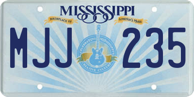 MS license plate MJJ235