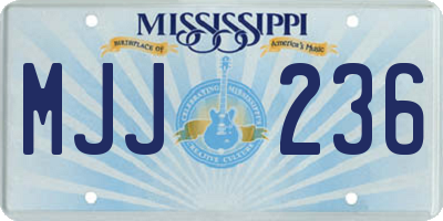 MS license plate MJJ236