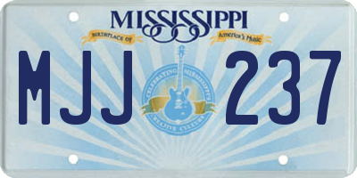 MS license plate MJJ237