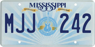 MS license plate MJJ242