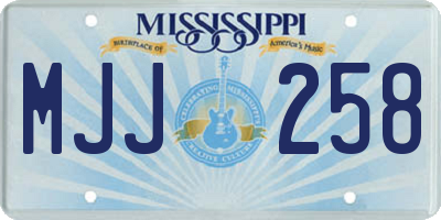 MS license plate MJJ258
