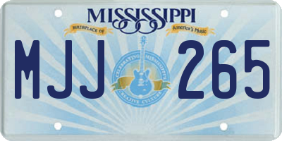 MS license plate MJJ265