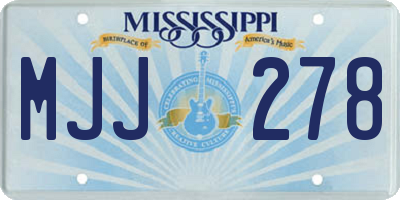 MS license plate MJJ278