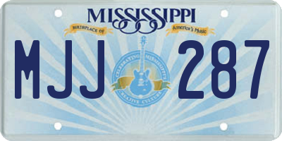 MS license plate MJJ287